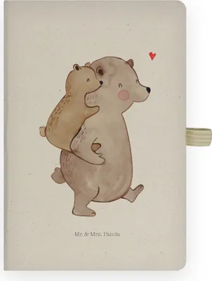 Produktbild von Mr. & Mrs. Panda Tagebuch Papa Bär - Transparent - Geschenk, Vatertag, Vater, Muttertag, notizbuch, Skizzenbuch, Adressbuch, Kladde, Journal, Geburtstag