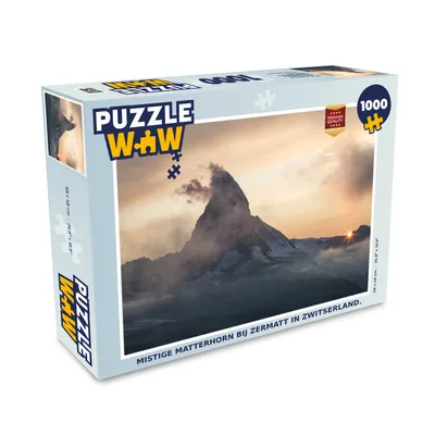 Obrázok produktu pre MuchoWow® Puzzle 1000 ks Zahmlený Matterhorn pri Zermatte vo Švajčiarsku.
