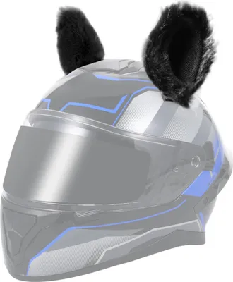Zdjęcie produktu dla 2szt kask motocyklowy kocie uszy, urocze akcesoria do snowboardu, narciarstwa i jazdy na rowerze czarny