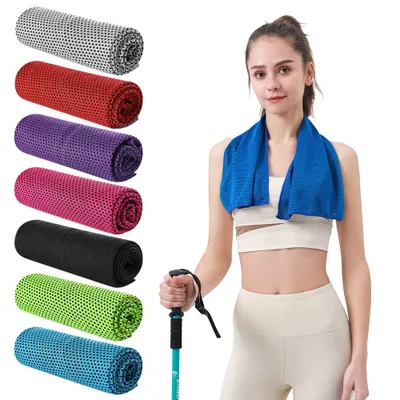 Produktbild von 8 Stk kühlende Handtücher,Kühlendes Sporthandtuch für Hals und Gesicht,Fitness-Handtücher,für Training,Yoga,Camping,Outdoor-Sport,30x90cm,Mischfarbe.