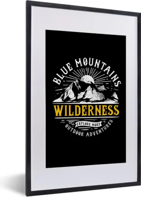 Produktbild von MuchoWow® MuchoWow® Gerahmtes Poster Berg - Wild - Jahrgang 40x60 cm - Poster mit zchwarzem Bilderrahmen - Poster in Rahmen