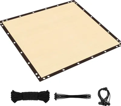 Immagine prodotto di Rete ombreggiante per giardino, pergola o patio - Protezione UV e privacy al 90 % - Rete traspirante con occhielli - Beige - 3 × 4 m