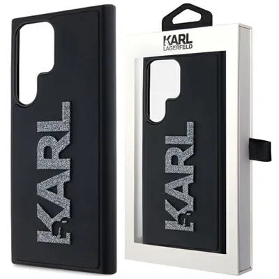 Produktbild von Karl Lagerfeld 3D-Gummi-Glitzer-Logo - Samsung Galaxy S23 Ultra Hülle (Schwarz)
