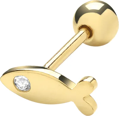 Image de Clou d’oreille cartilage unique Femme Or 375/1000 avec Oxyde de Zirconium - 4mm*8mm; TRS26154