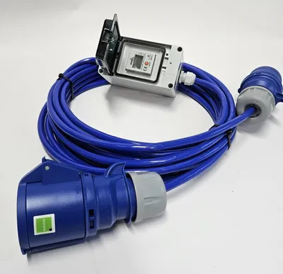 Produktbild von Camping Caravan 16A Mobiler Digital Stromzähler Zwischenstecker Box  230V / 16A  CEE 3P CS230VR 1m