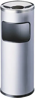 Obrázek produktu pro Odolný 3332 23 Stojící popelník s hasicí hlavicí SAFE kulatý, kovový, 250x630mm (ØxV), 17 l, stříbrná metalíza