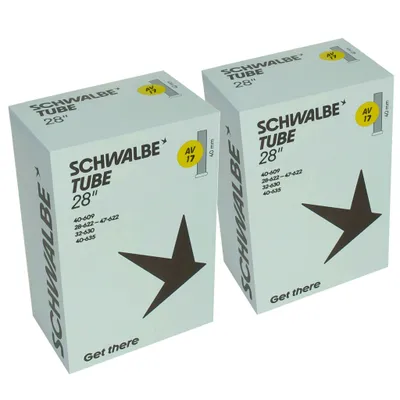 Produktbild von 2 Stück Schwalbe AV17 Schlauch 28 Zoll Fahrradschlauch (28-622/47-622)Autoventil