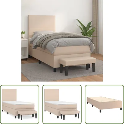 Produktbild von The Living Store Boxspringbett Matratze Cappuccino-Braun 100x200cm Kunstleder
