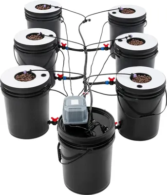 Obrázek produktu pro Sada hydroponického systému, 7 kbelíků, hluboká vodní kultura, černá barva