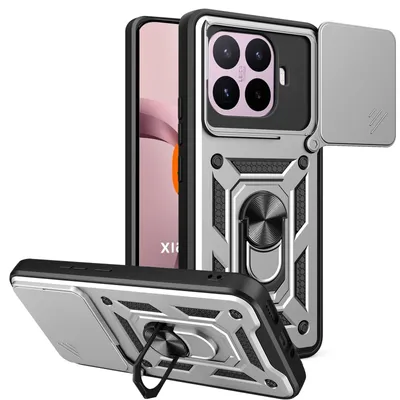 Produktbild von Outdoor Panzer Hülle Xiaomi 17T Handyhülle Kameraschutz Ringhalter Silber