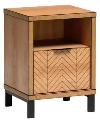 Produktbild von Masseno Nachttisch CARINI Nachtschrank Beistelltisch für Schlafzimmer 47 x 53 x 40,6 cm Eichefarben