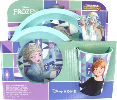 Produktbild von Frozen Plastik Geschirr Set 5-Teile Kunststoffset für Kinder