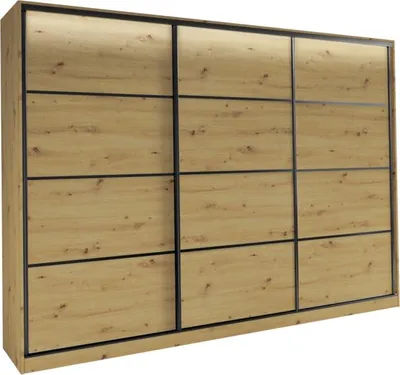 Obrázek produktu pro Šatní skříň HARAZIA 280 bez zrcadla, se 4 šuplíky a 2 šatními tyčemi, dub artisan