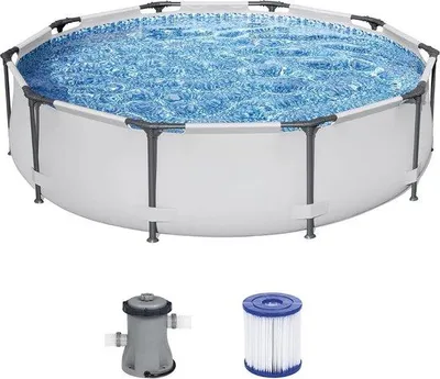 Produktbild von Famanu Stahlwandpool - Groß und Langlebig - Einfacher Aufbau - Inklusive Filterpumpe