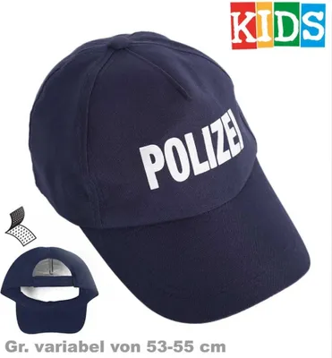 Produktbild von Kinder Jugend Polizei Basecap Mütze Caps Karneval Fasching Party Gr. 53 - 55 cm