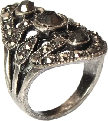 Produktbild von Edelstahl Ring mit Strass Gr. 55 = 17,5 mm Silber