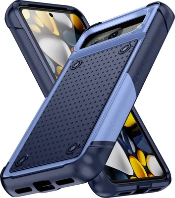Produktbild von Für Google Pixel 8 Hülle Militärqualität Stoßfest Hybrid 2 in 1 Hart PC Weich TPU Handyhülle Lila Blau