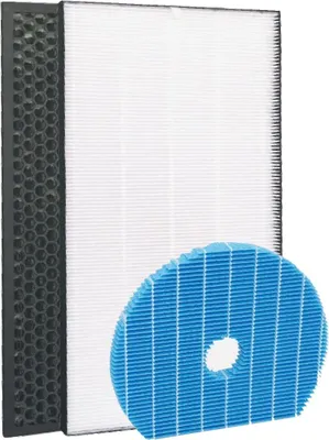 Produktbild von Set mit 3 Filtern: Wasserfilter UZ-HG6MF, HEPA-Filter UZ-HD4HF und Kohlefilter UZ-HD4DF für die Luftreiniger SHARP UA-HG40E-L UA-HG40E-T FA26
