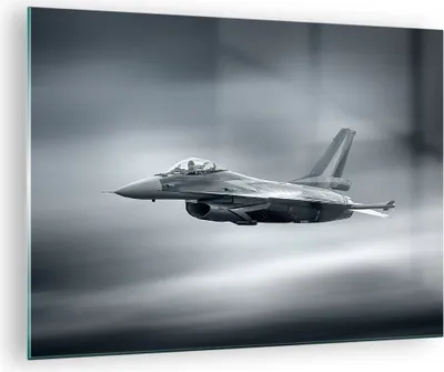 Produktbild von Bilder auf glas - Flugzeug Himmel Flug - 70x50cm - Glasbilder - Wandbilder - Kunstdruck - zum Aufhängen bereit - Wanddekoration aus Glas - Glas Bilder - Wandbild auf Glas - Einteilig - GAA70x50-3415