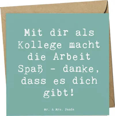 Produktbild von Mr. & Mrs. Panda Grußkarte Spruch Kollege Freude - Meeresbrise - Geschenk, Bedanken, Klappkarte, Arbeit, faltkarte, Dankbarkeit, Aufmerksamkeit, Dankeschön, Wertschätzung