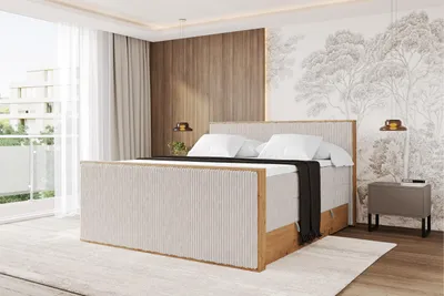 Produktbild von ALTDECOR BOXSPRINGBETT mit 2xBettkasten und Lattenrost, Topper, Boxbett, Polsterbett mit Bettkasten mit Stauraum und Kopfteil mit Matratze H3/H4 - LOLLI9-Z-KING 200x200 Creme