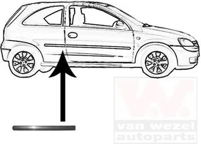 Produktbild von VAN WEZEL Seitenschutzleiste hinten rechts 3777430 für OPEL Corsa C Schrägheck (X01)