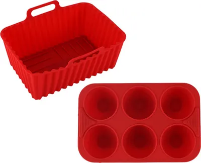 Produktbild von Air Fryer Liner Silikon-Backblech Rechteckige Antihaft-Form für Kuchen Jelly Pudding Spülmaschinenfest Air Fryer Zubehör
