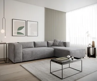 Produktbild von DELIFE Eckcouch Brom 260x175 cm Mikrofaser Grau Recamiere rechts