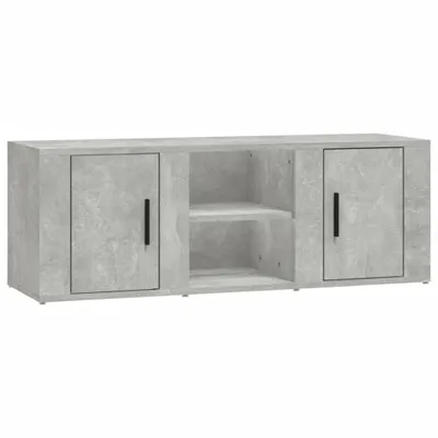 Image de vidaXL Armoire TV gris béton 100x31,5x35 cm Bois composite