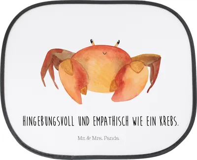 Produktbild von Mr. & Mrs. Panda Auto Sonnenblende Sternzeichen Krebs - Weiß - Geschenk, Meerestier, saugnapf sonnenschutz, Meer, Krebse, Autoscheiben, Krabbe