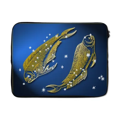 Produktbild von MuchoWow® Laptop Hülle 17 Zoll Laptoptasche Sternzeichen - Fische - Sterne - Zipper - Schutzabdeckung