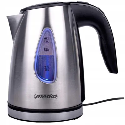 Image de Mesko MS1351 Bouilloire électrique 1,0L, Arrêt automatique, Sans fil, Acier inoxydable sans BPA Argent