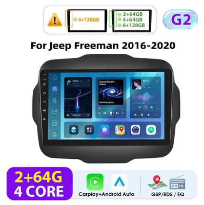 Produktbild von Autoradio für Jeep Freeman 2016–2020 - Doppel-DIN Android - 22,9 cm Touchscreen - 1024×600 - Wireless CarPlay - WLAN GPS Navigation - 2GB+64GB - Schwarz