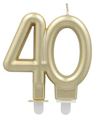 Produktbild von 12 Papstar Jubiläumskerzen mit Halter 7 cm gold 40 37144