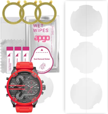 Produktbild von apgo 3 Stück Schutzfolie, klar, kompatibel mit Diesel DZ7370 MR. Daddy Smartwatch, Hydrogel Displayschutzfolie mit Positionierhilfe, Displayfolie, robust und kratzfest