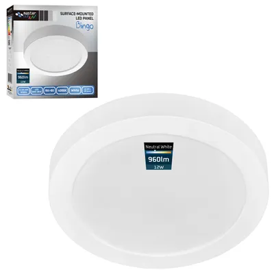 Produktbild von MasterLED LED Panel 12W rund 4000K neutralweiß, 960lm Aufputz-Deckenleuchte