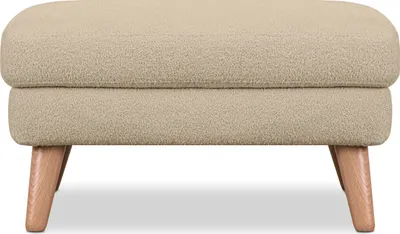 Produktbild von KONSIMO Sitzhocker Gestell aus Massivholz "TAGIO", Beige, Bouclé-Stoff, Scandinavian, 80x46x65cm