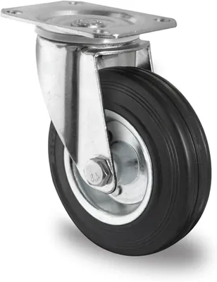 Produktbild von Lenkbare Transportrolle mit 100 mm Gummibereifung