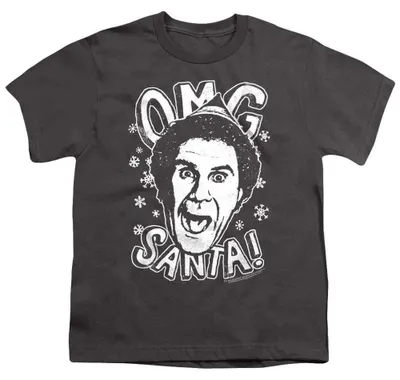 Image de Elf - T-shirt pour enfants "OMG Santa" (référence TV37979) (taille 140-146) (couleur : charbon de bois), Image générée par une IA