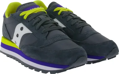Produktbild von Saucony Jazz Triple Damen Sneaker sportliche Low-Top Turnschuhe mit Echtleder-Anteil S60530-25 Dunkelgrau, Größe:38