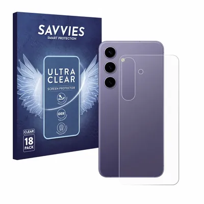 Produktbild von 18x Für Samsung Galaxy S24 (Rückseite) Schutzfolie Savvies Displayschutz Display Schutz Folie Klar Transparent