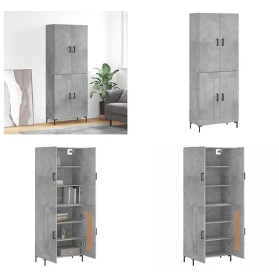 Produktbild von vidaXL Highboard Betongrau 69,5x34x180 cm Holzwerkstoff - Highboard - Highboards - Sideboard - Schrank