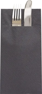 Produktbild von Sovie HORECA Besteckserviette Schwarz aus Tissue Deluxe® 40 x 40 cm, 4-lagig, 1/8 Falz, 100 Stück