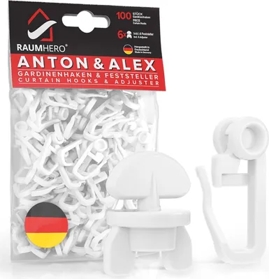 Immagine prodotto di Set di ganci per tende, 100 pezzi, 8 mm