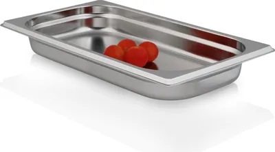Produktbild von Jokobela GN-Behälter :: ungelocht :: für Gaggenau / Miele / Siemens Dampfgarer (Edelstahl / Spülmaschine geeignet, Gastronorm 1/3, B 32,5 x T 17,6 x H 4,0 cm)