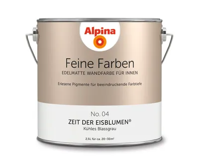 Produktbild von Alpina Feine Farben Wandfarbe No. 04 Zeit der Eisblumen - kühles blassgrau 2,5 L