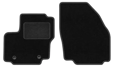 Produktbild von Velours-Fußmatten Vorne passend für Ford Galaxy MK2 (Minivan, Bj. 2006-2012) –  schwarz, passgenau, mit Befestigungen set 2 Stk. - STANDARD
