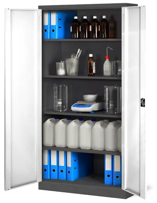 Image de Armoire de bureau Armoire en acier anthracite-blanc 195x90x40