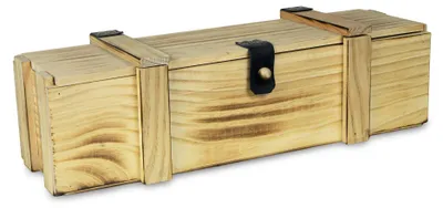 Produktbild von Weinkisten 1er geflammt inkl. Holzwolle Weinbox Geschenkekiste Flaschenkiste