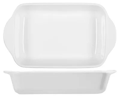 Image de H&H plat à four rectangulaire en porcelaine blanche cm22x31